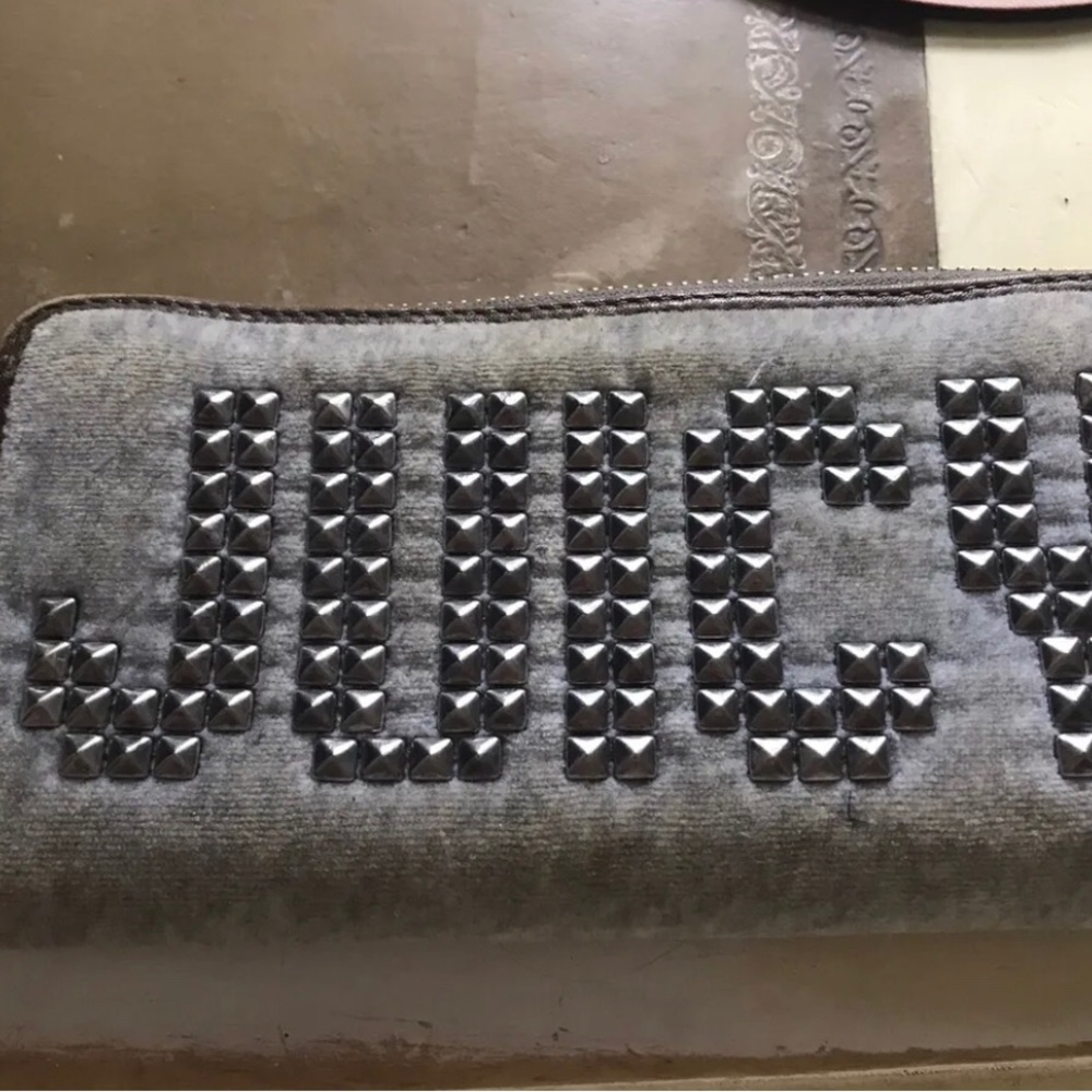 Juicy Couture gray studded organizer wallet